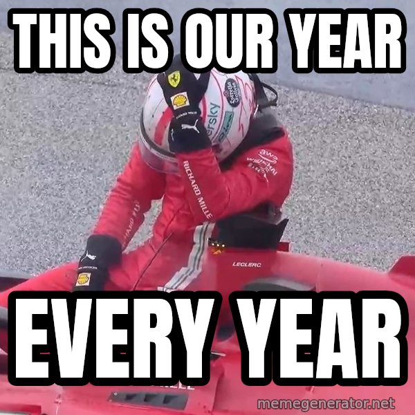 Sad Leclerc meme: This is our year / Every year